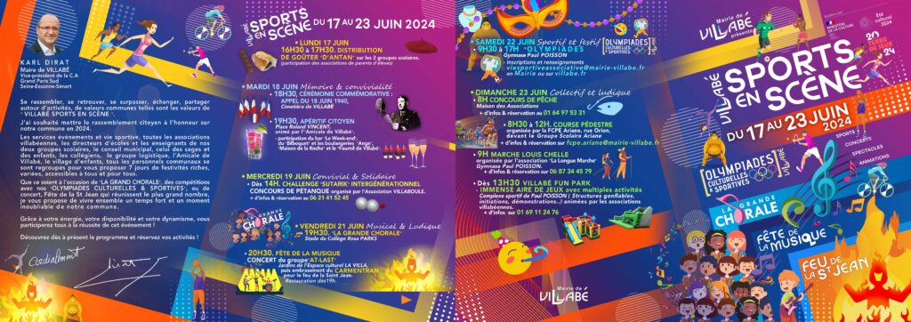 Programme de Villabé sport en scène du 17 au 23 juin 2024