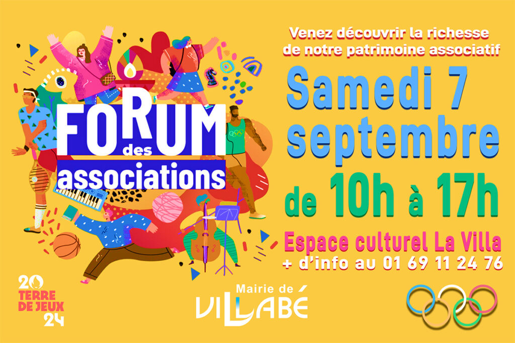 Forum des associations à Villabé, le 7 septembre 2024, de 10h à 17h, espace culturel La Villa