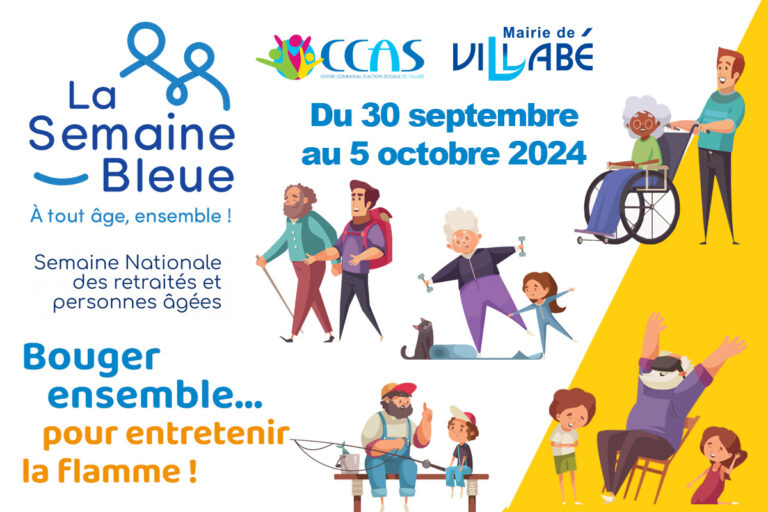 Semaine Bleue 2024 :
des sorties, des animations organisées par le CCAS de Villabé, du 30 septembre au 5 octobre 2024