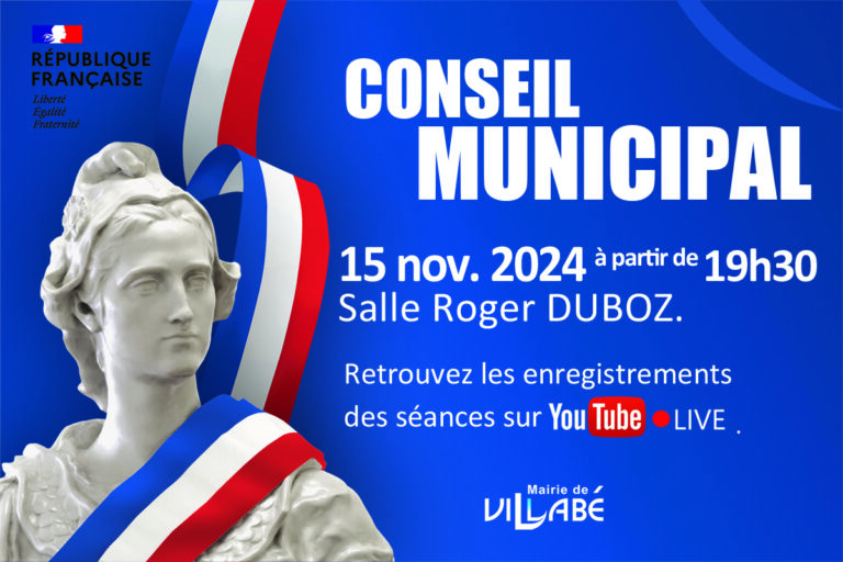 Affiche de la séance du Conseil Municipal de Villabé du 15 novembre 2024